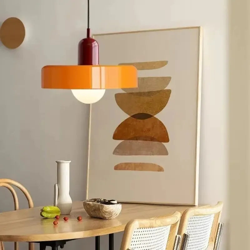 Nordic Retro Glass Pendant Lamp – E27 LED Indoor Chandelier