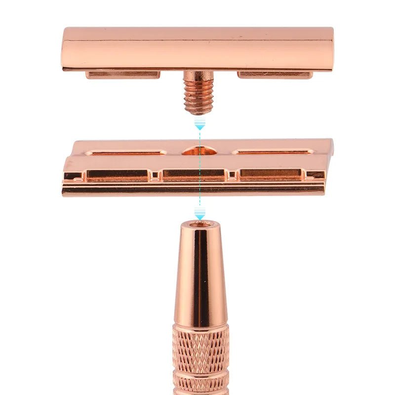 Men’s Manual Shaving Razor with Holder & 5 Double-Edge Blades