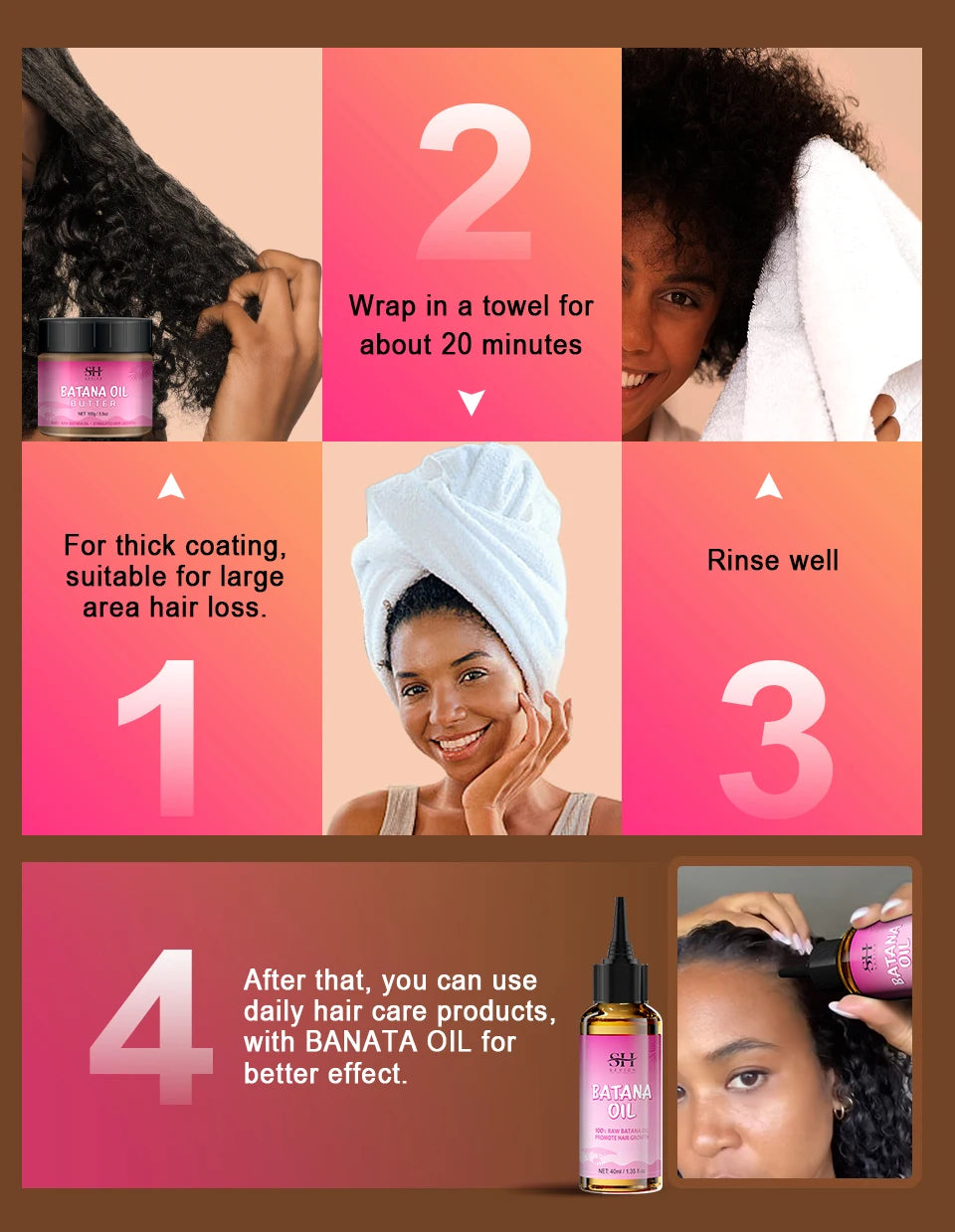 100% Pure Batana Oil for Hair Growth