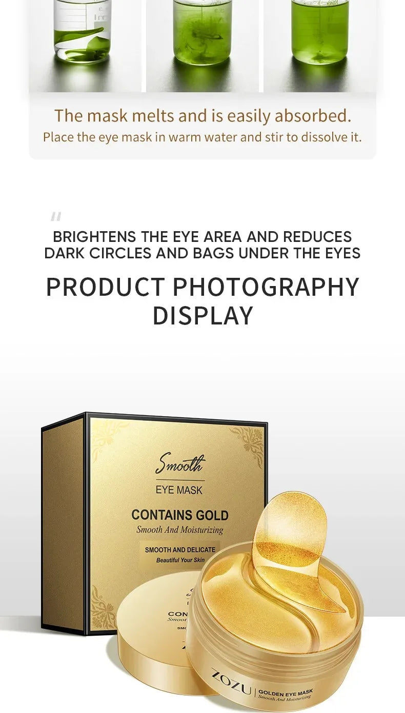Avocado & Gold Eye Mask Patches – Anti-Wrinkle & Dark Circles