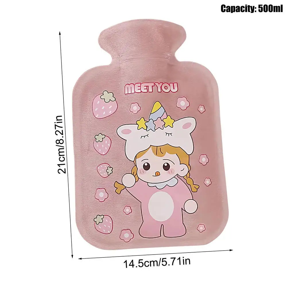 Plush Hot Water Bottle – Soft Portable Bed & Foot Warmer