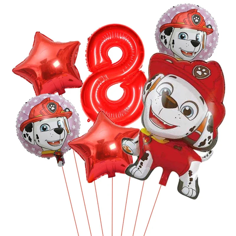 6pcs Paw Patrol Foil Balloons – Kids Birthday Party Decorations