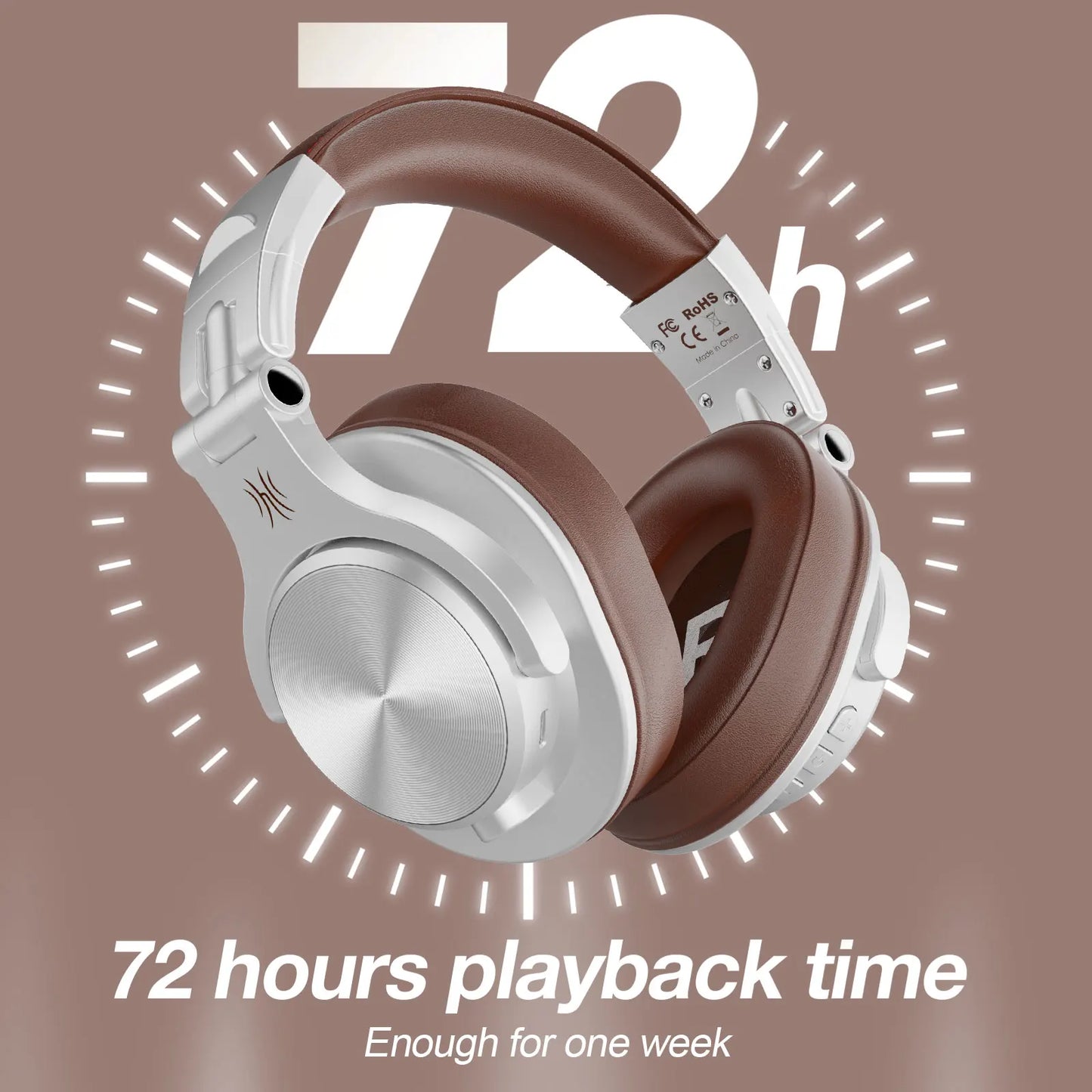 Wired & Wireless Bluetooth 5.2 Over-Ear Headphones with Mic