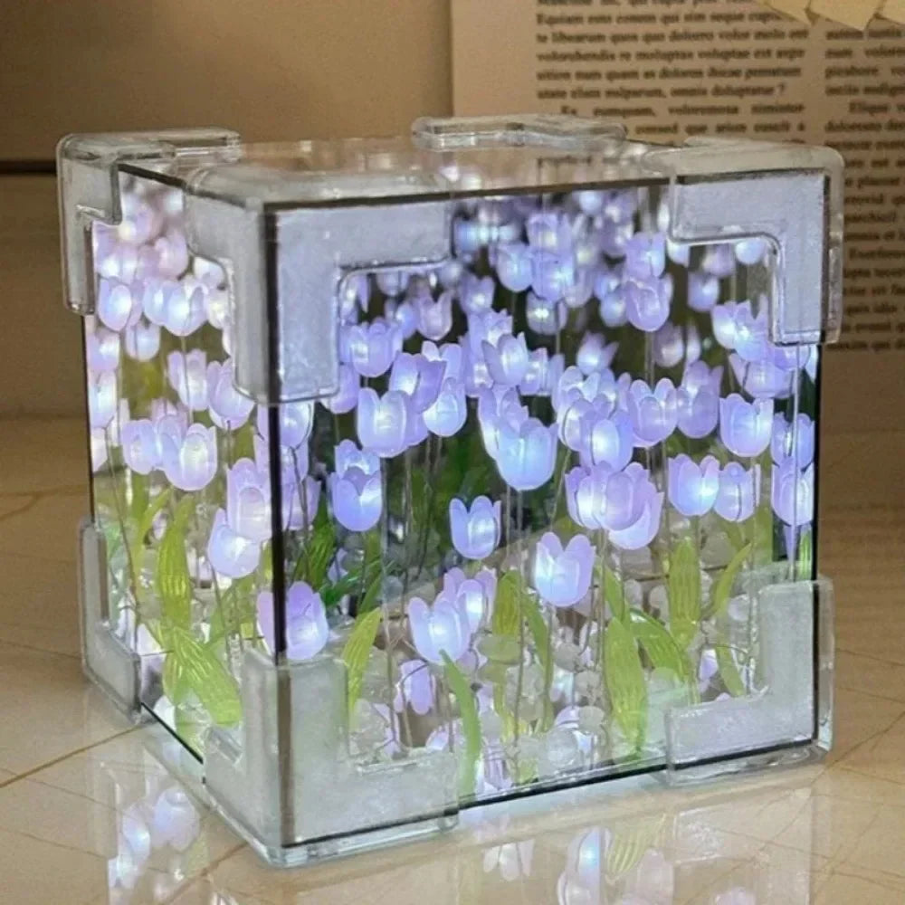 DIY Tulip Flower Night Lamp Kit – 3D Sea Cube Gift for Couples