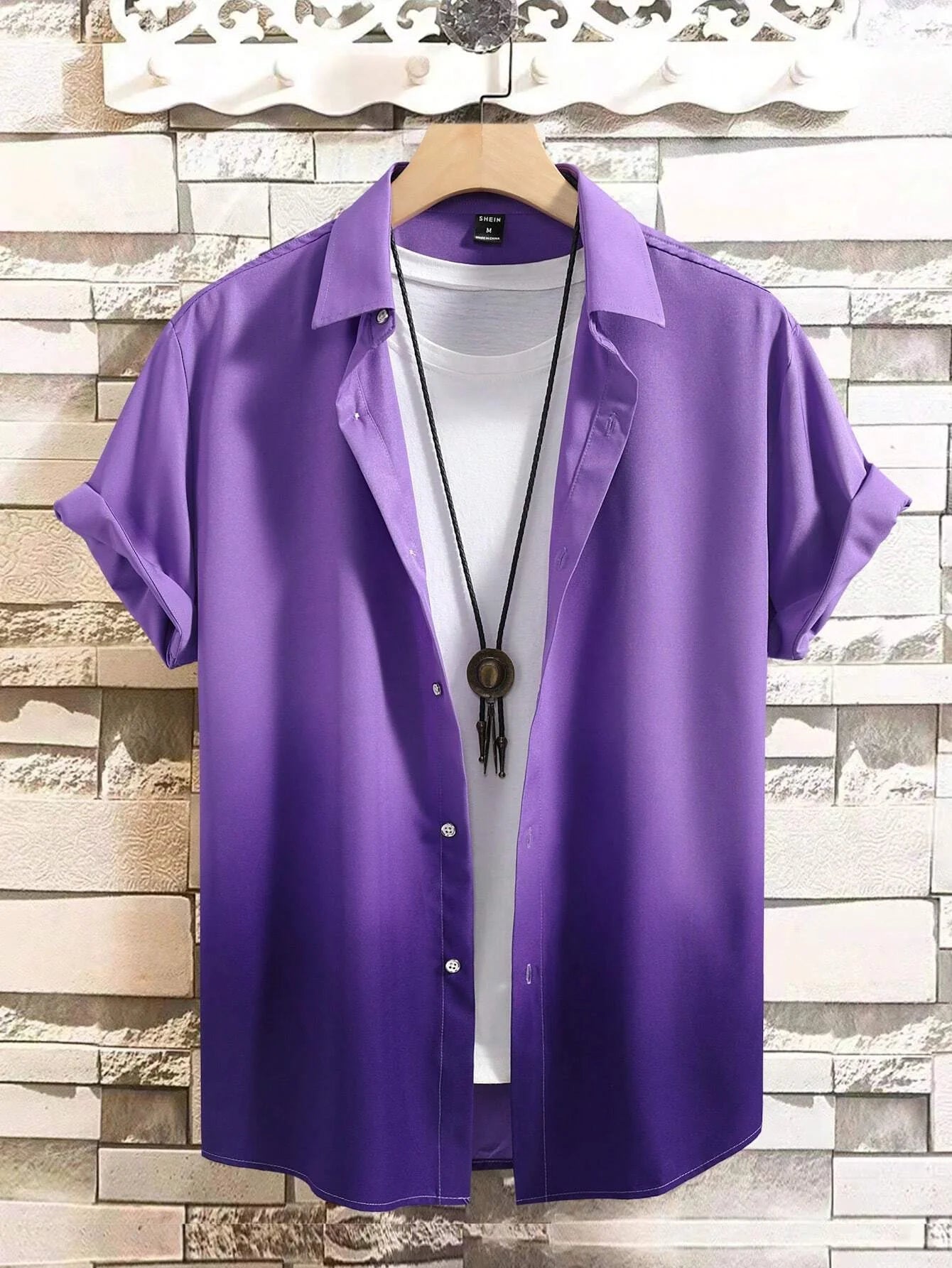 Men’s 3D Graphic Print Shirt – Gradient Short Sleeve Summer Top