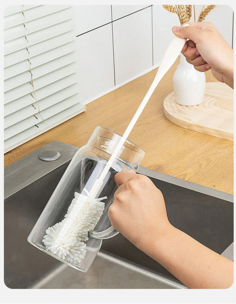 Long Handle Sponge Cup Brush – Bottle & Glass Cleaner Tool