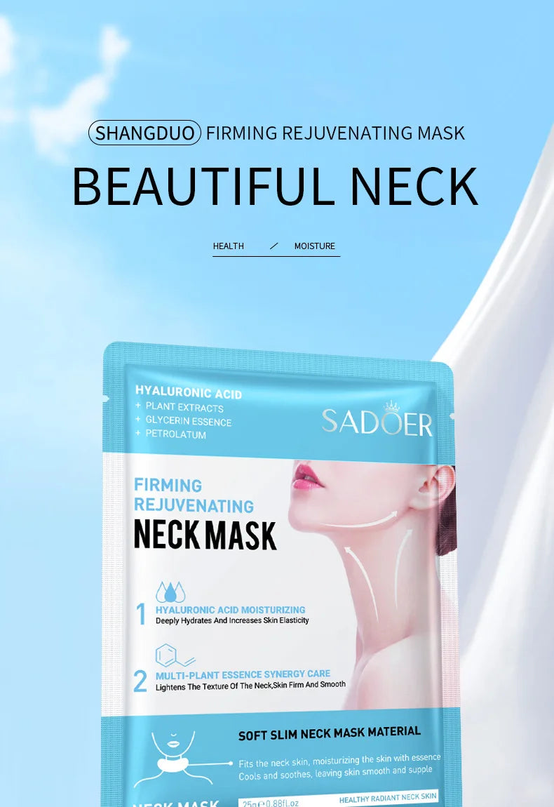 SADOER Hyaluronic Acid Neck Mask – Collagen Firming Care, 10pcs