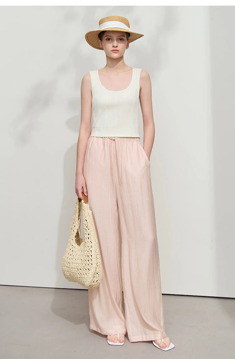 Women’s Casual Shirt & Wide Leg Pants – Spring Basic Separate Set
