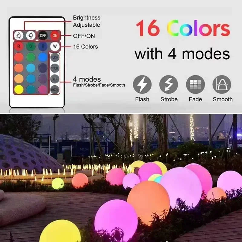 LED Solar Ball Light – Outdoor Garden, USB Charging, Remote Control