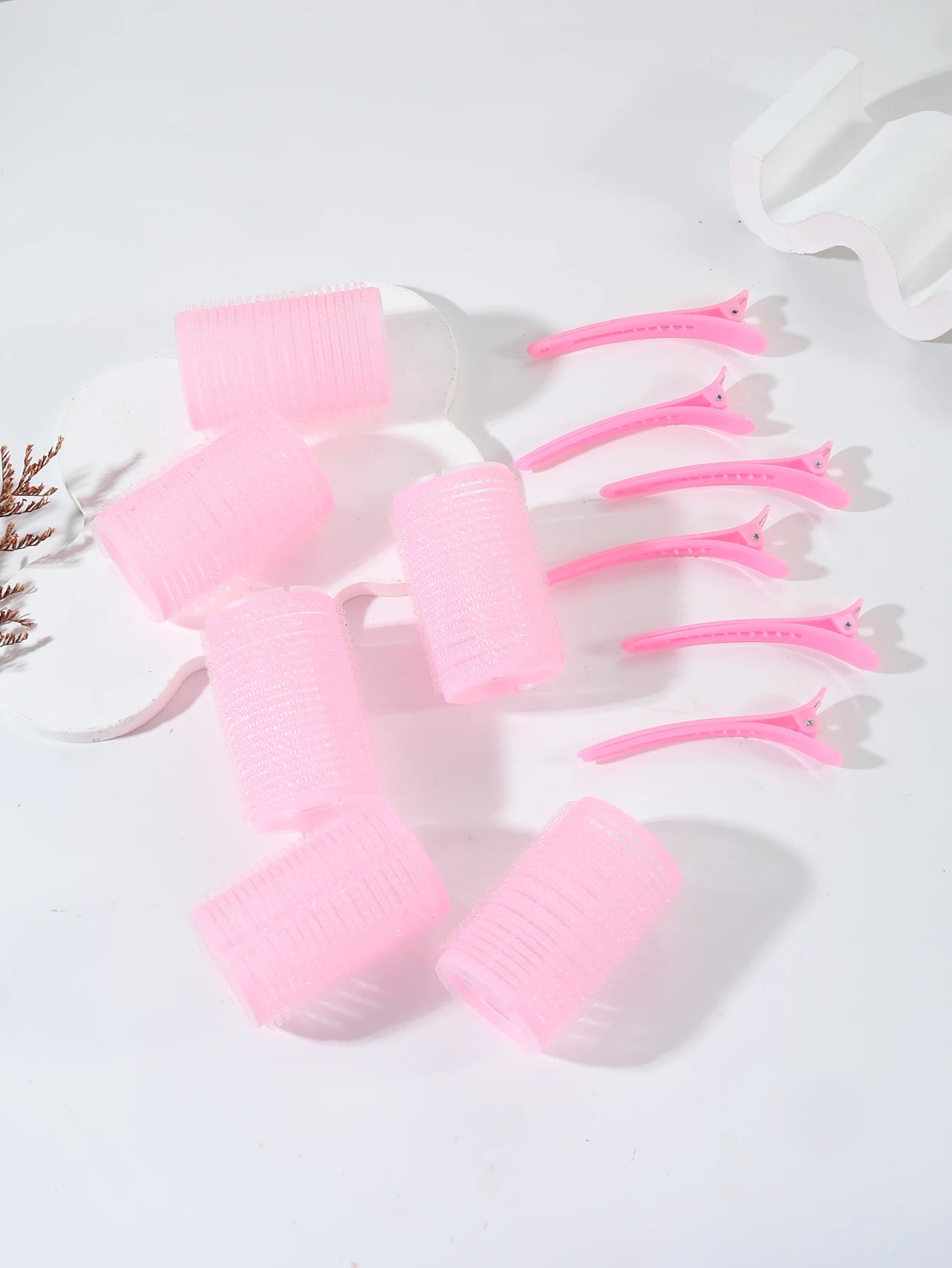 12pcs Self-Adhesive Hair Curlers & Bangs Clips for Styling Wigs