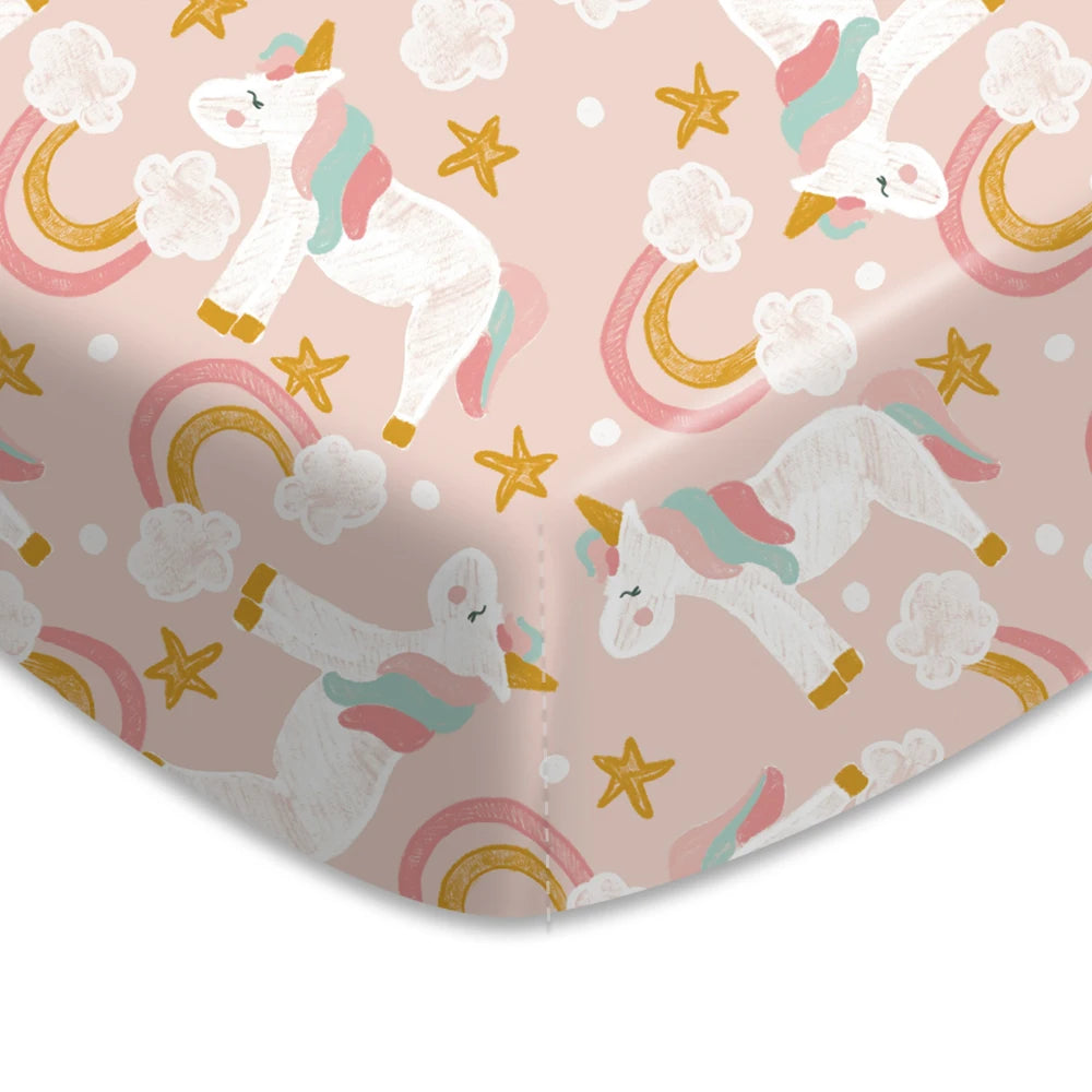 Happy Flute Cartoon Baby Bed Sheet – Soft, Breathable 70×130cm