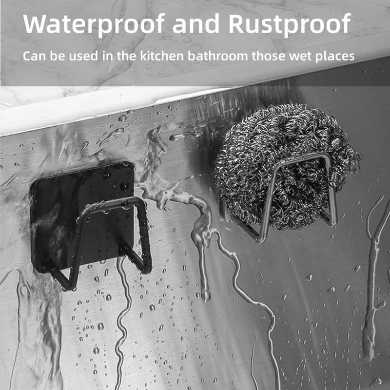 Stainless Steel Sink Sponge Holder – Wall-Mount Kitchen Organizer