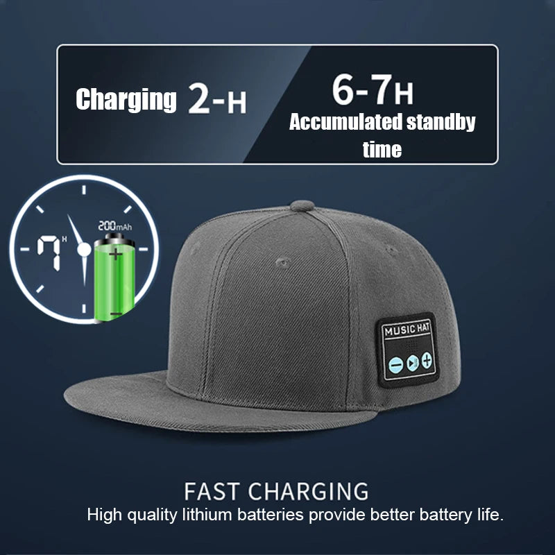 Bluetooth Music Hat with Wireless Headphones & Mic