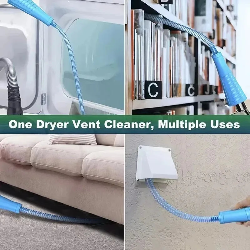 Dryer Vent Cleaner Kit–Vacuum Attachment & Lint Remover with Guide Wire
