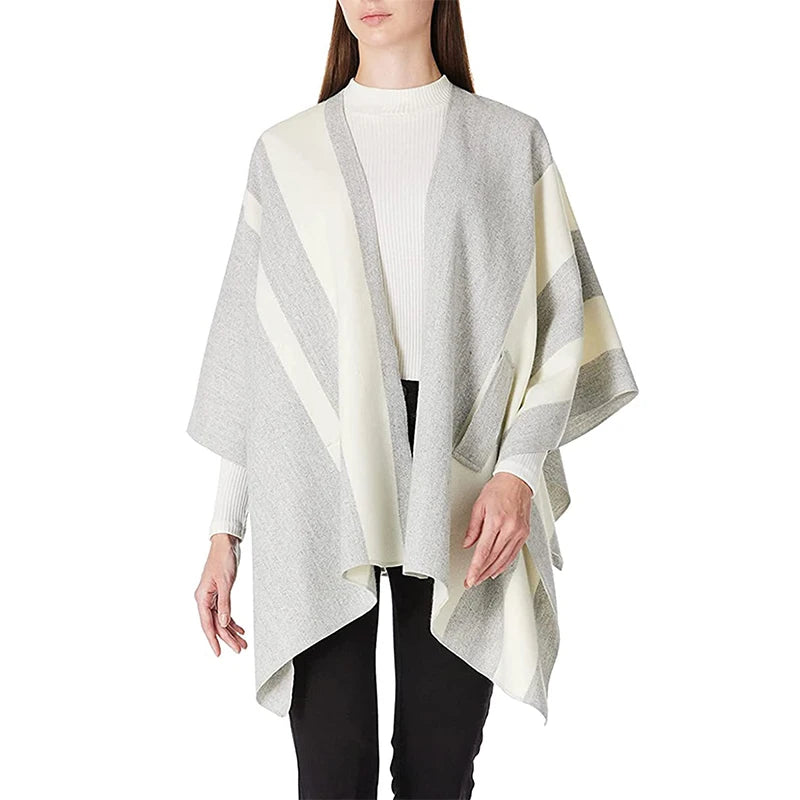 2024 Luxury Winter Poncho for Women – Warm Fashion Shawl Wrap