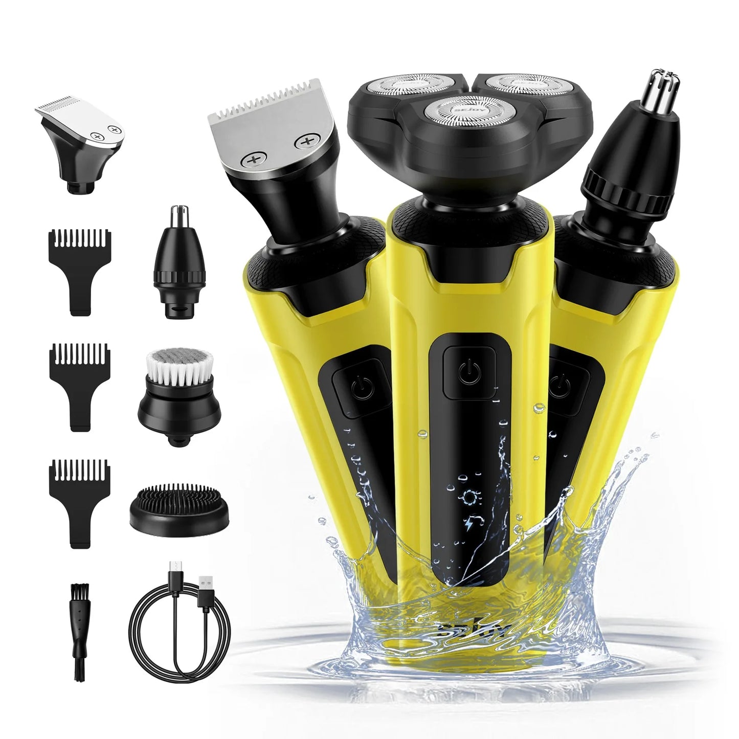 3-in-1 Electric Shaver – Beard, Nose & Razor Trimmer Waterproof