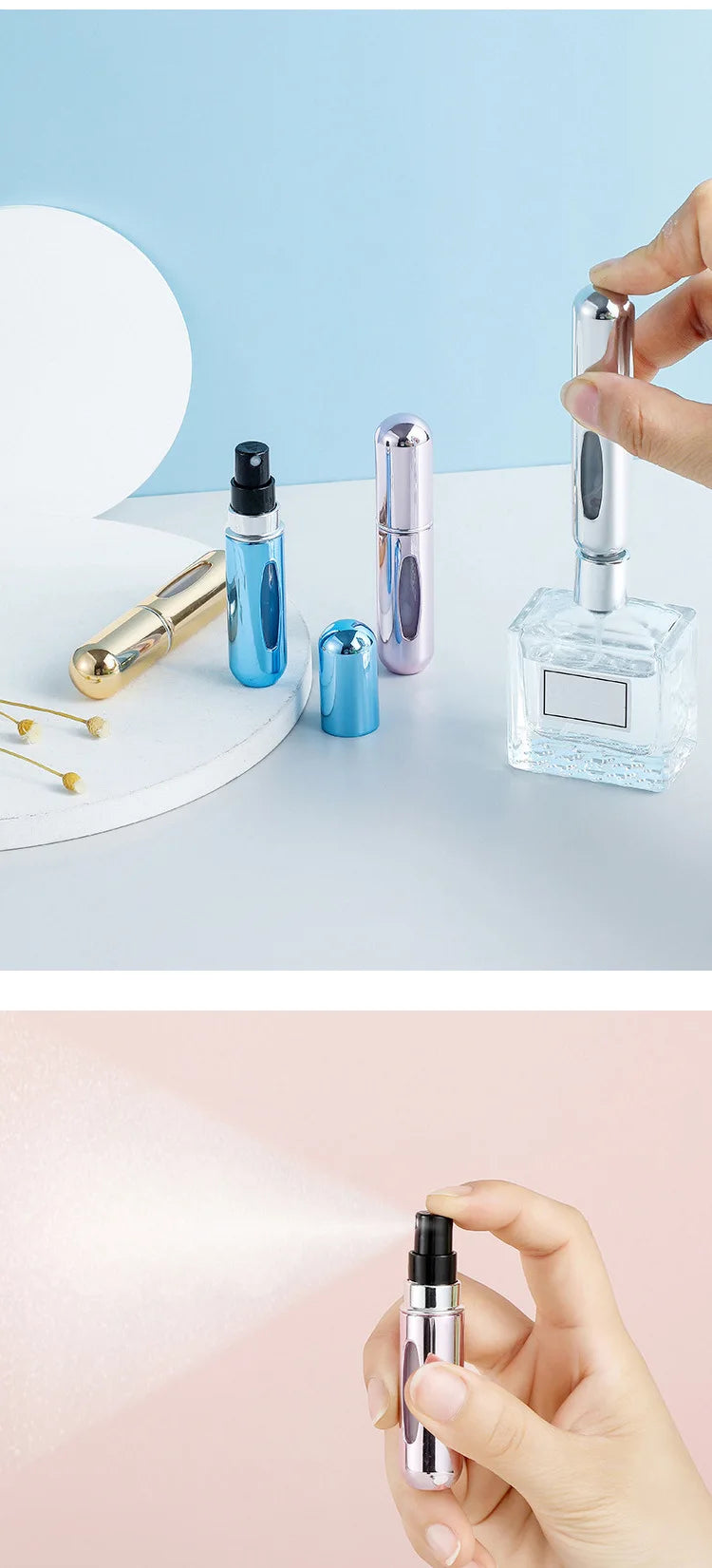 5ml Portable Perfume Refill Bottle – Travel Spray Atomizer