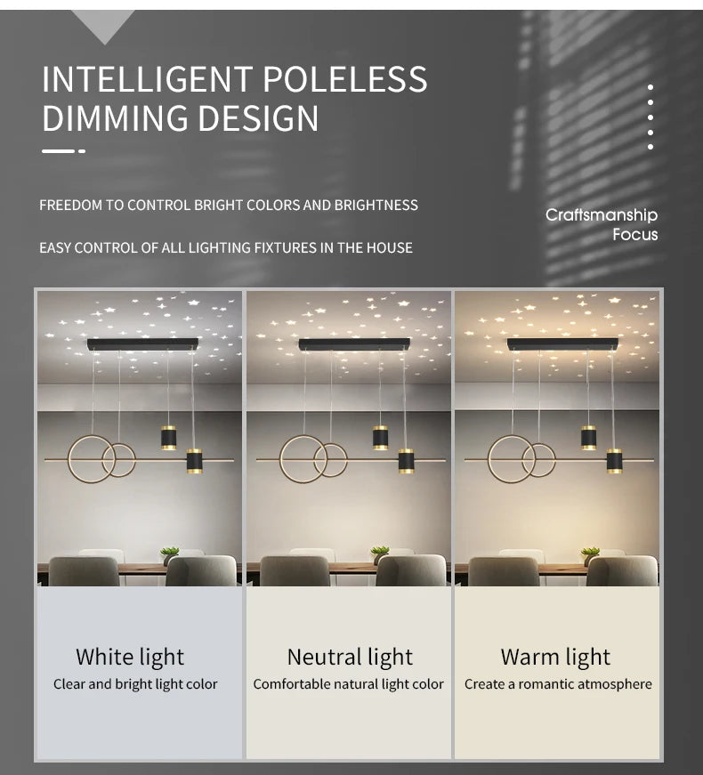 100cm Modern LED Pendant Light – Long Strip Dining Table Fixture