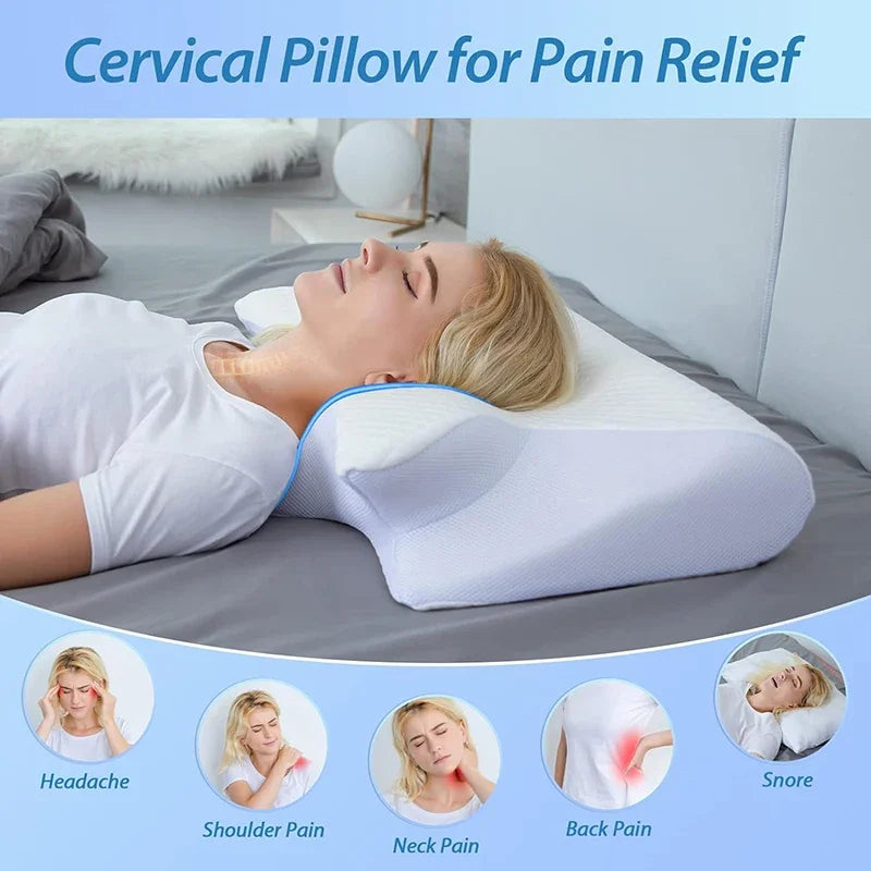 2-in-1 Memory Foam Cervical Pillow | Ergonomic Orthopedic Support