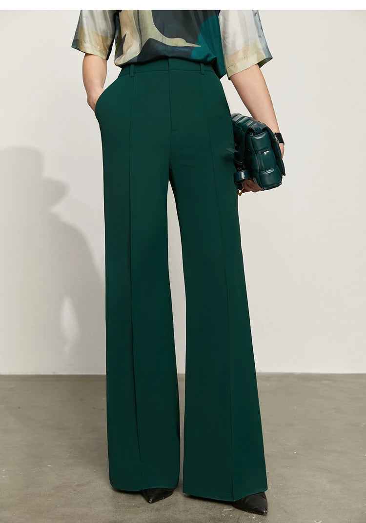 Women’s Wide Leg Chiffon Pants – High Waist Loose Office Trousers