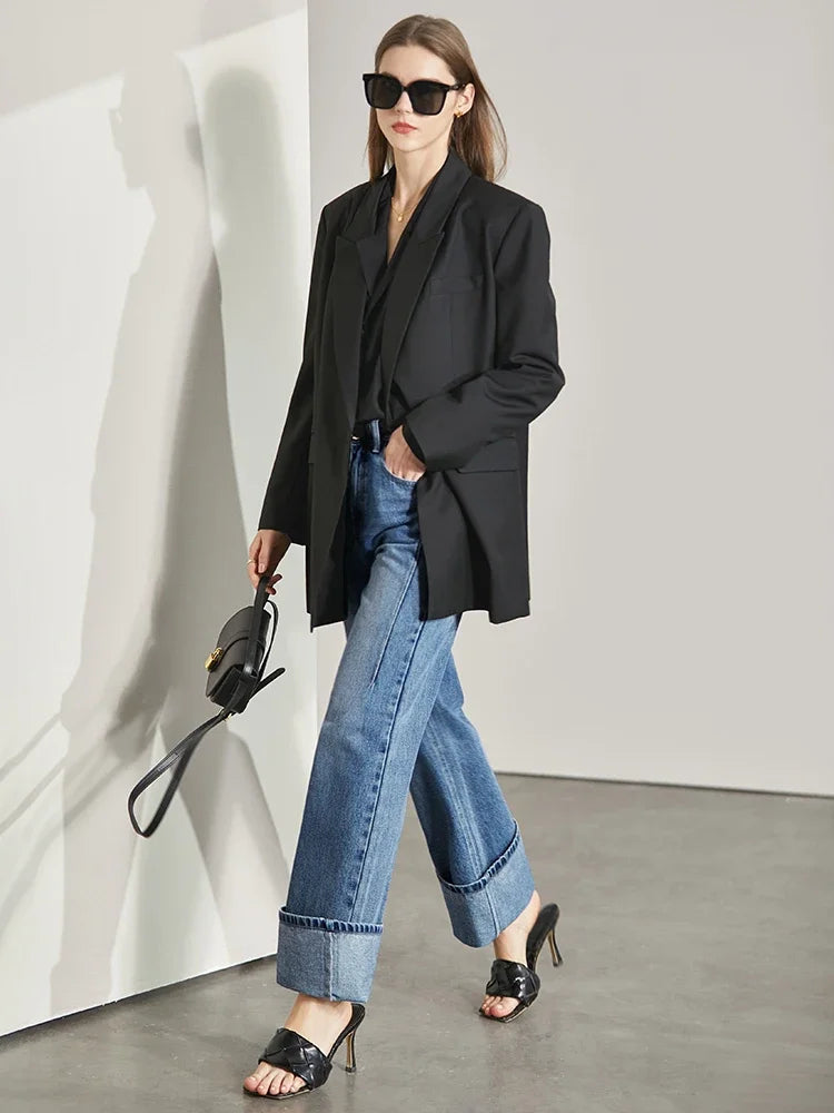 Women’s Vintage Loose Wide Leg Denim Jeans – Casual Spring Pants