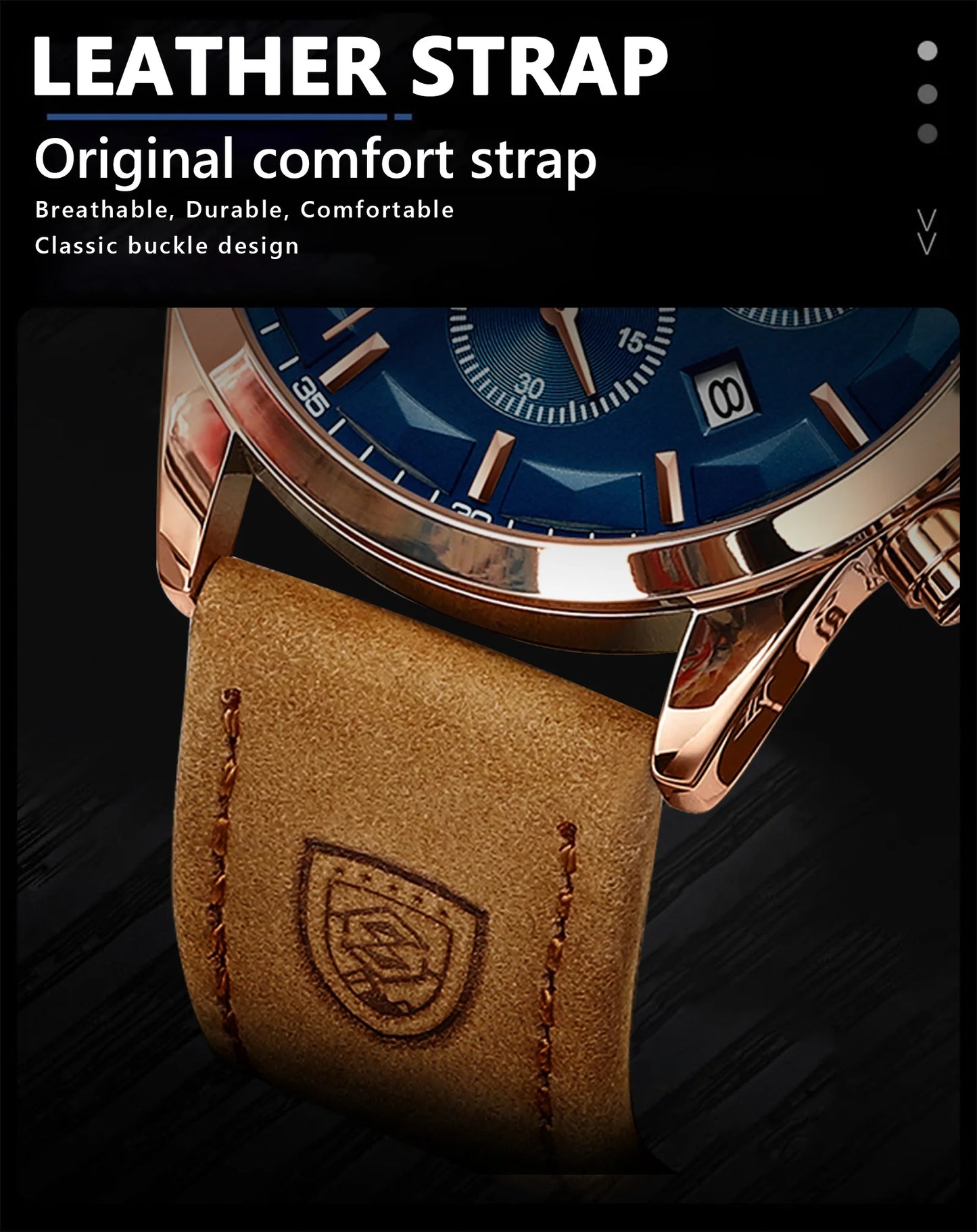 POEDAGAR Men's Luxury Quartz Chronograph Waterproof Watch