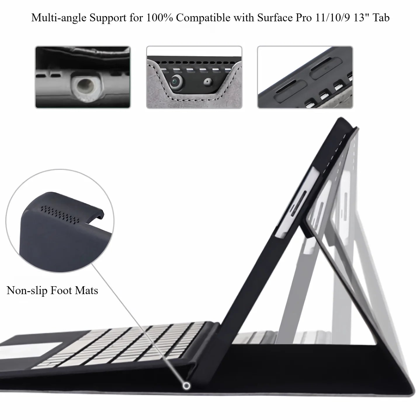 Business Portfolio Case for 13" Surface Pro – Multi-Angle Stand TPU