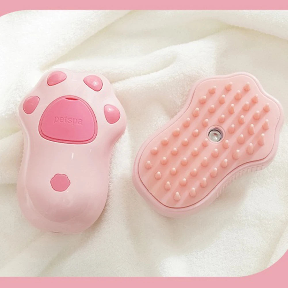 Pet Steam Brush with Massage & Water Spray – Grooming for Cats & Dogs