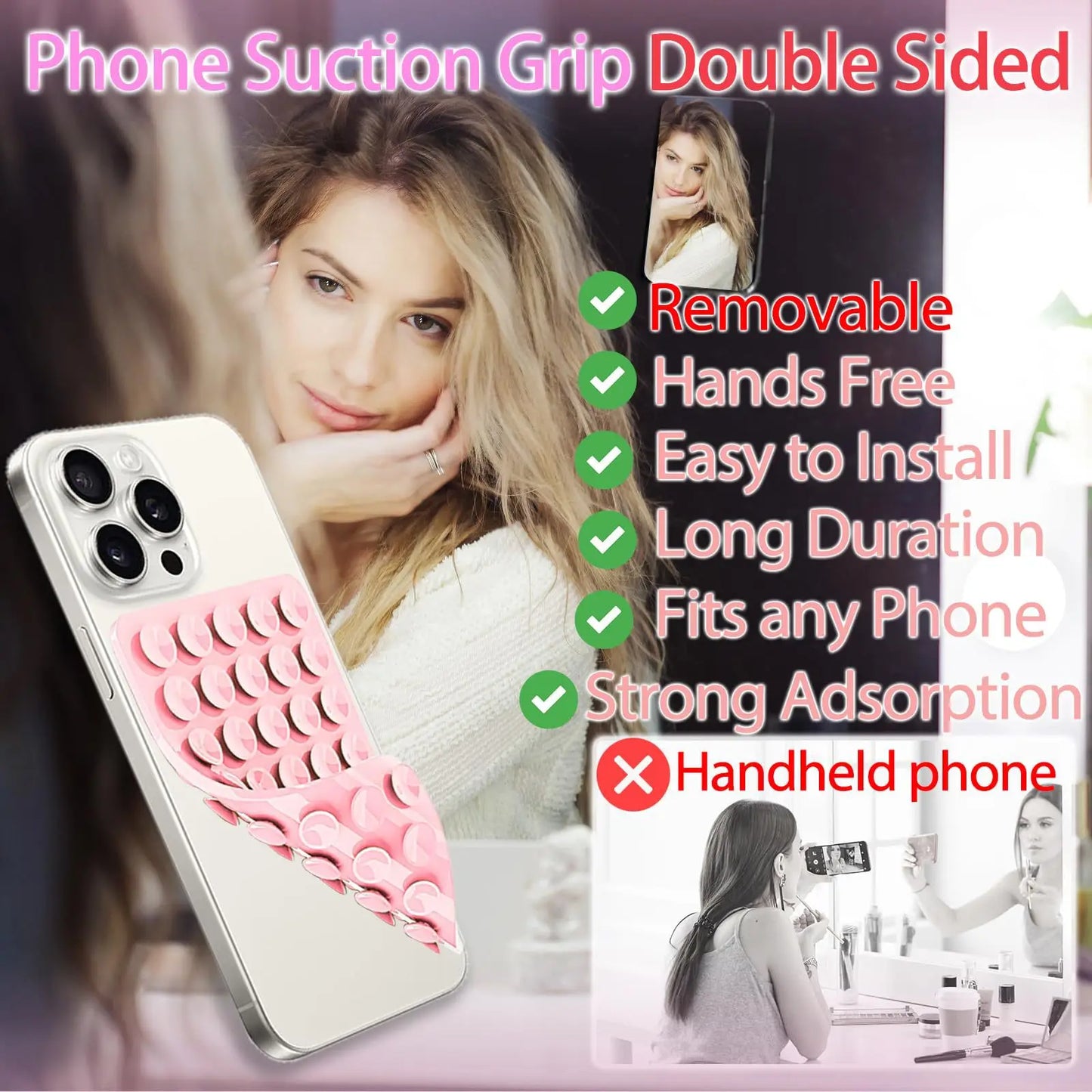 Double-Sided Silicone Suction Phone Case with Detachable Stand
