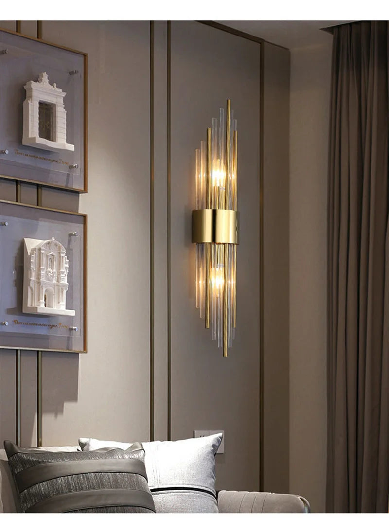 Luxury LED Wall Lamp - Modern Gold Wall Sconce for Living Room