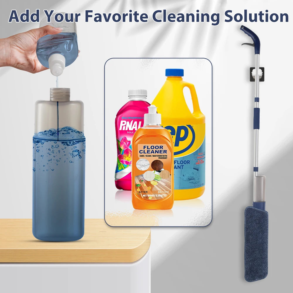 DARIS Spray Mop – 500ml Refillable Bottle, 3 Microfiber Pads