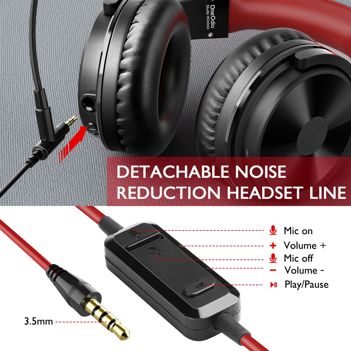 2-in-1 Bluetooth 5.2 Headphones – Wireless & Wired with Mic