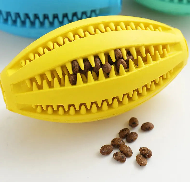 Dog Chew Toy Ball – Tough Rubber Teeth Cleaning Snack Ball