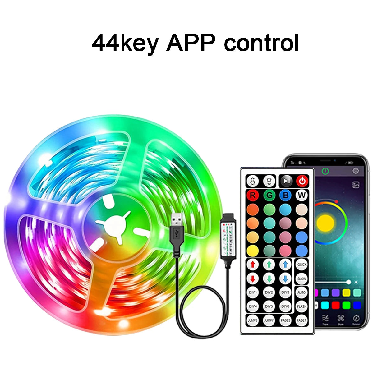 RGB LED Strip Lights – Flexible Room Decor with App & Remote Control