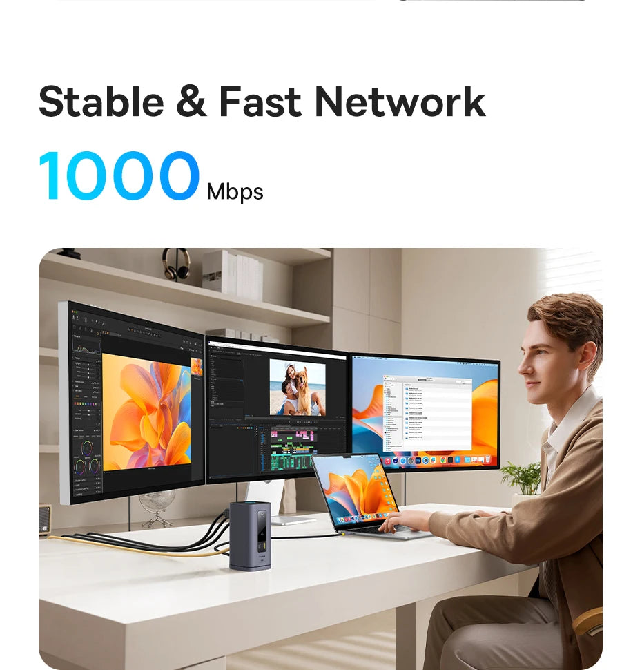 USB-C 11-in-1 Hub – 4K HDMI, DP Triple Display, 100W PD Dock