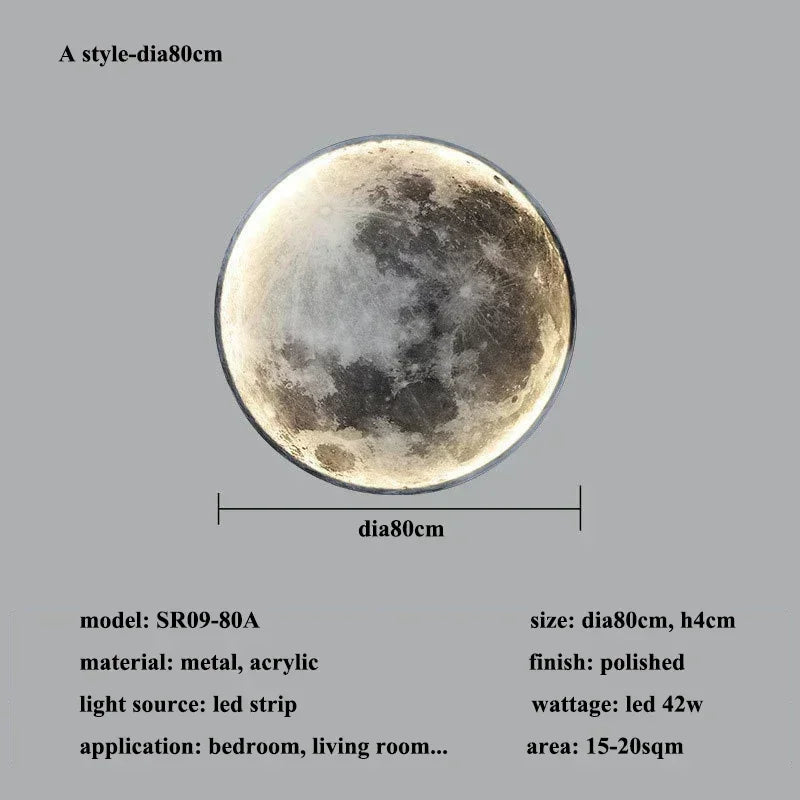 Modern 3D Moon LED Wall Lamp – Bedroom & Living Room Light