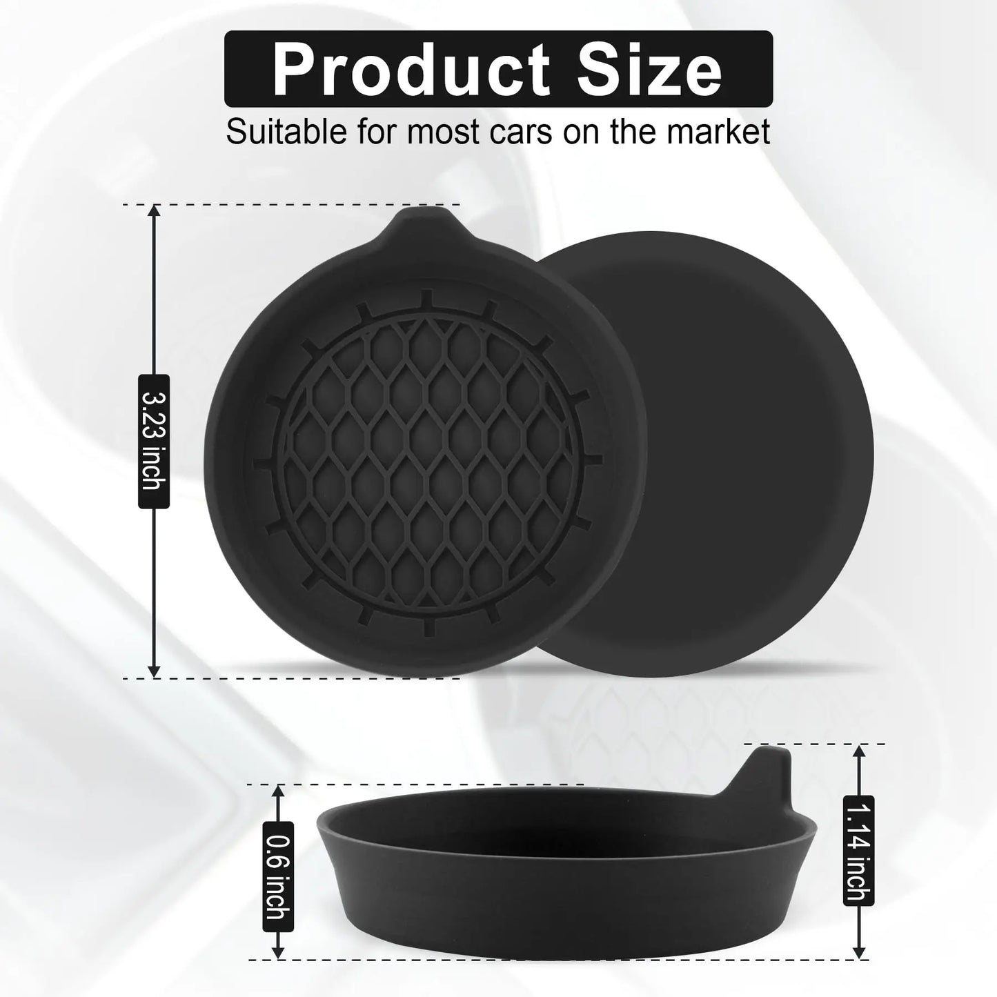 2/4pcs Silicone Car Cup Holder Coasters – Non-Slip & Universal Fit