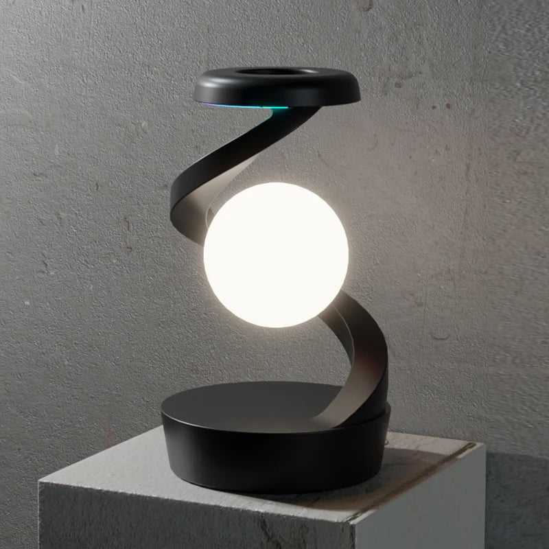 LED 360° Levitating Night Light – Wireless Charging Desk Lamp