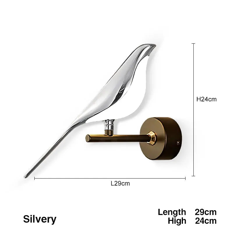 Magpie Bird LED Wall Lamp – 360° Rotating Bedside Light