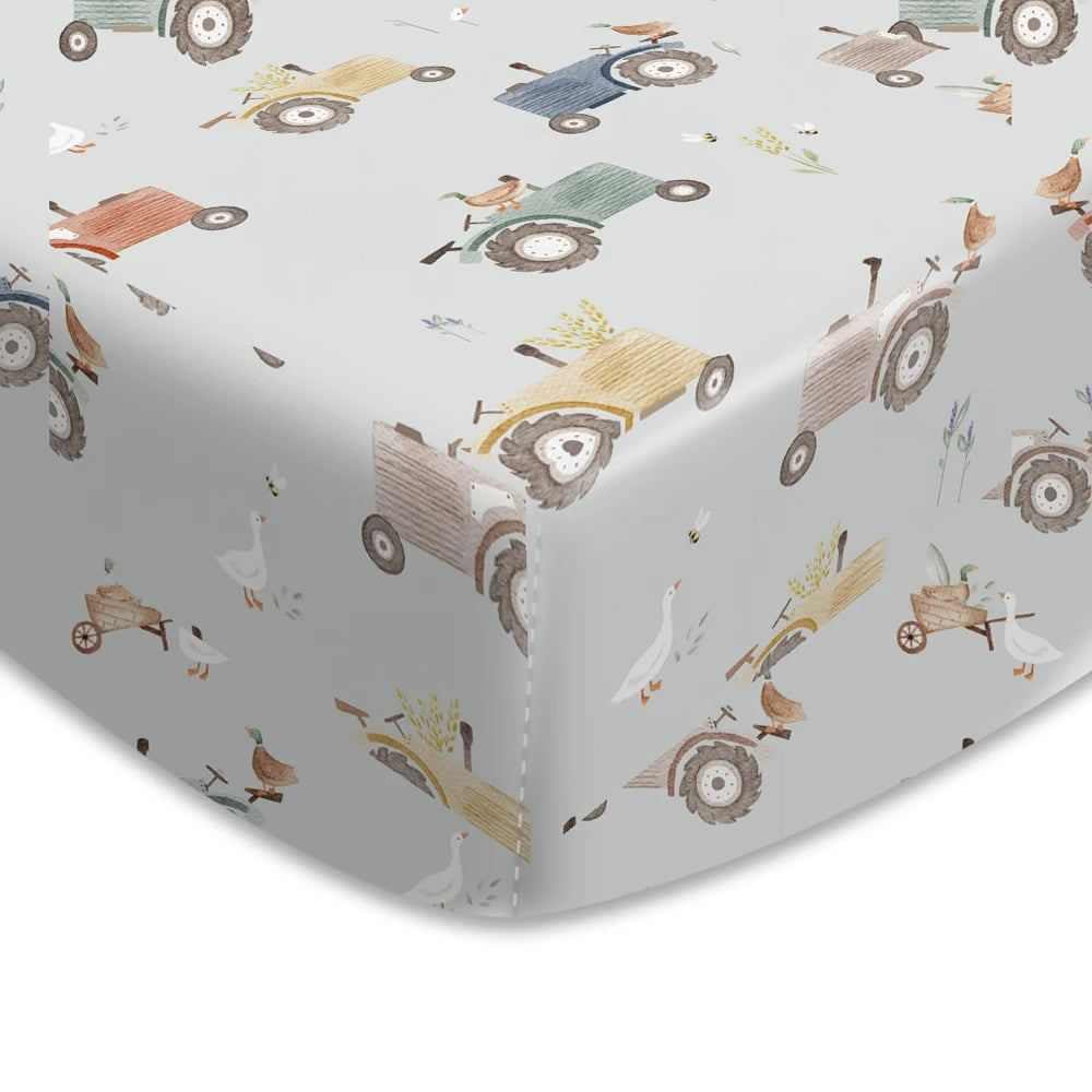 Happy Flute Cartoon Baby Bed Sheet – Soft, Breathable 70×130cm
