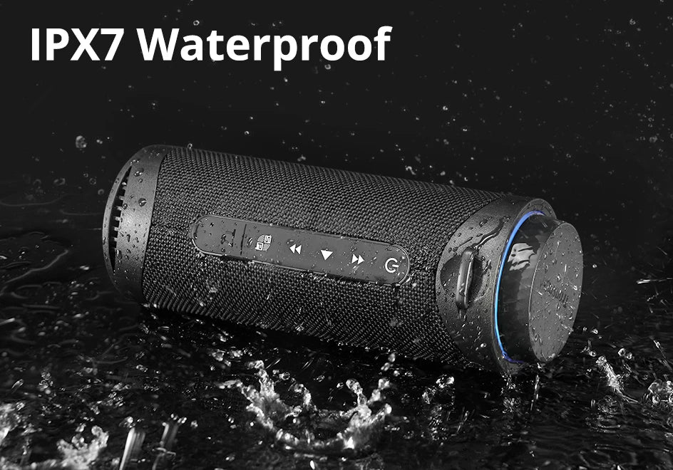 Portable Bluetooth Speaker – 360° Sound, LED Lights, App Control