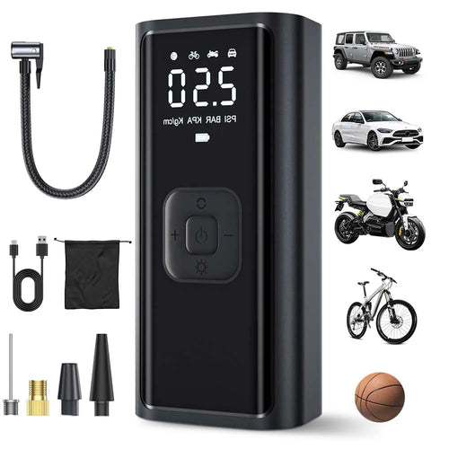 Wireless Electric Car Tire Inflator Pump with LED Light