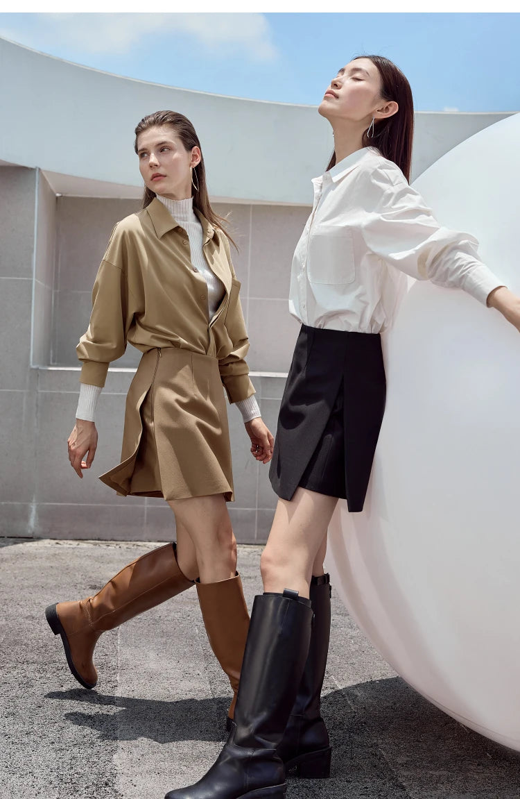 Women’s High Waist A-Line Shorts Skirt – Casual Autumn Fashion