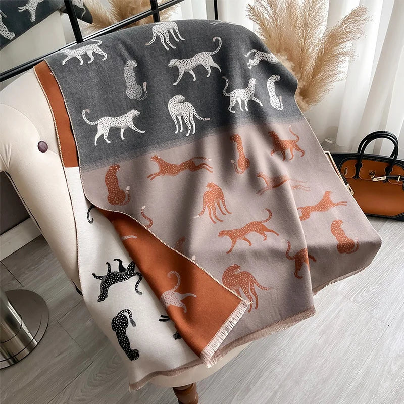 2024 Luxury Cashmere Travel Poncho – Warm Blanket Shawl Wrap