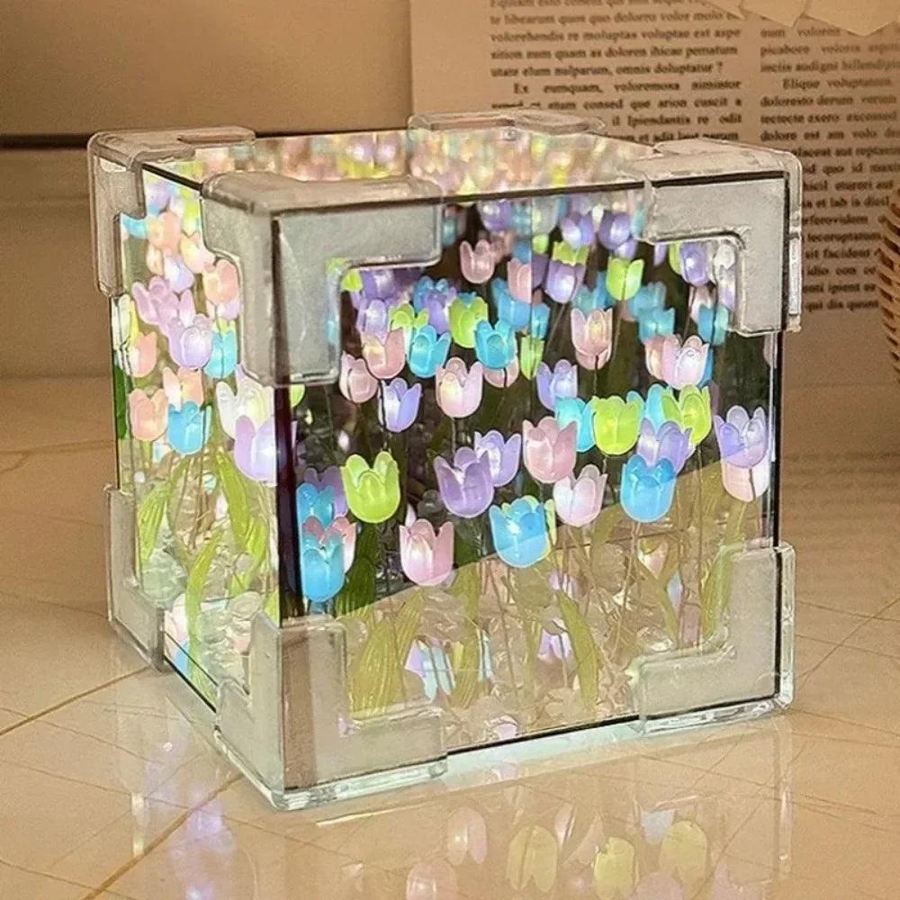 DIY Tulip Flower Night Lamp Kit – 3D Sea Cube Gift for Couples