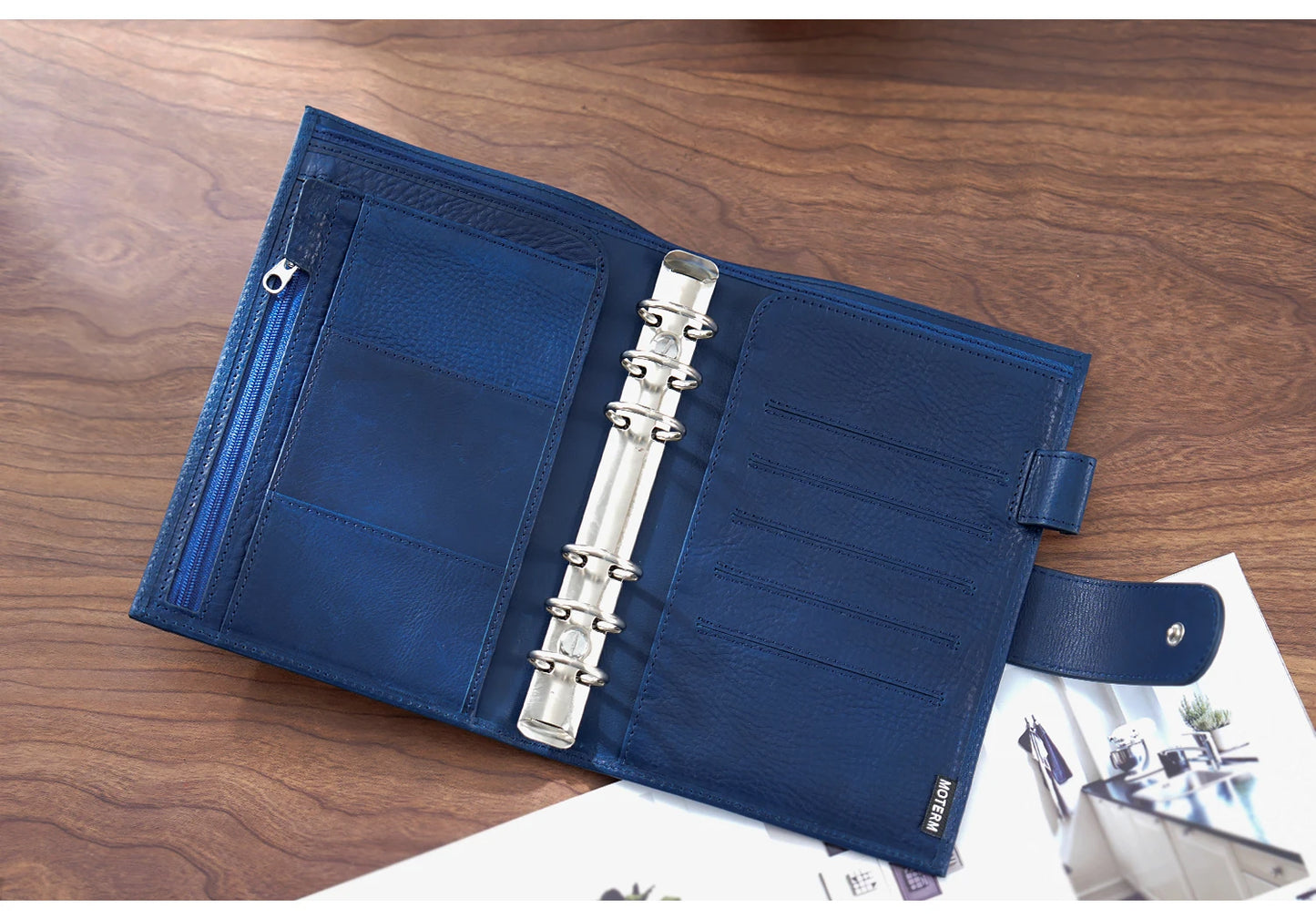 Full Grain Leather Planner with Rings – Personal Size Organizer