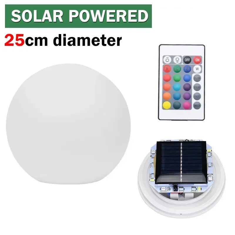 LED Solar Ball Light – Outdoor Garden, USB Charging, Remote Control