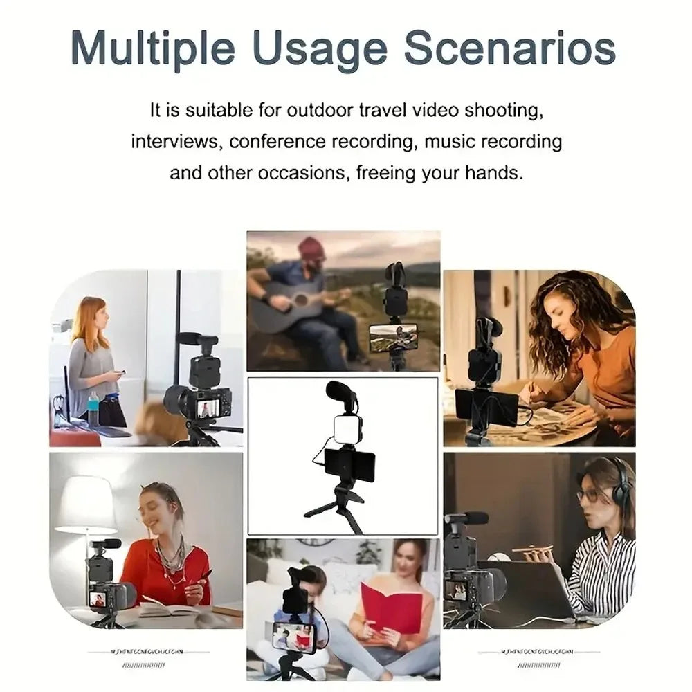 Cartmela Smartphone Vlogging Kit – Tripod, Microphone & Fill Light