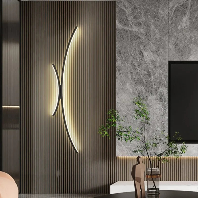 Cartmela Nordic Black & Gold LED Wall Lamp