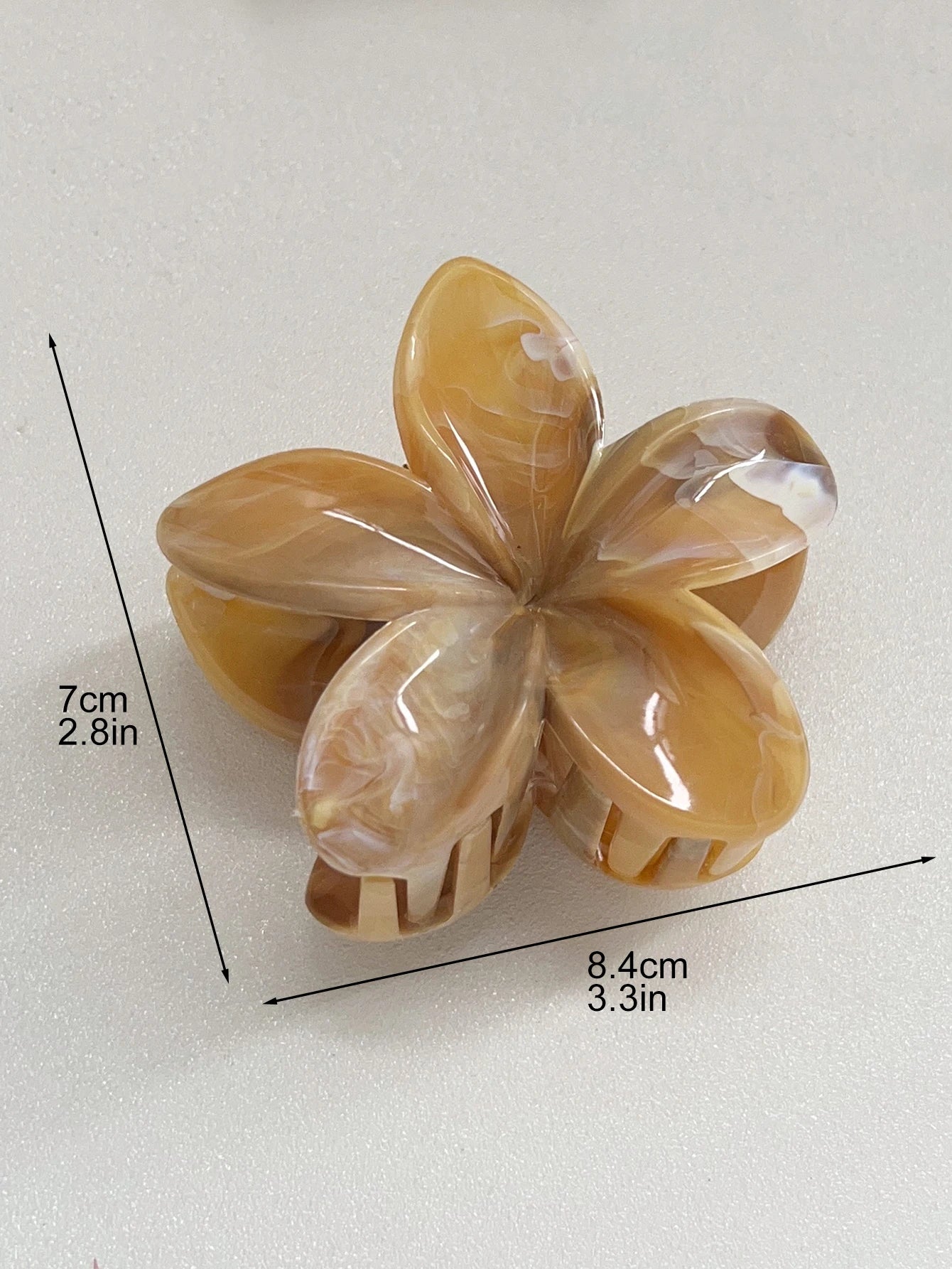 2 Pcs Marble Flower Hair Claw Clips – Cute Beach Hair Accessories